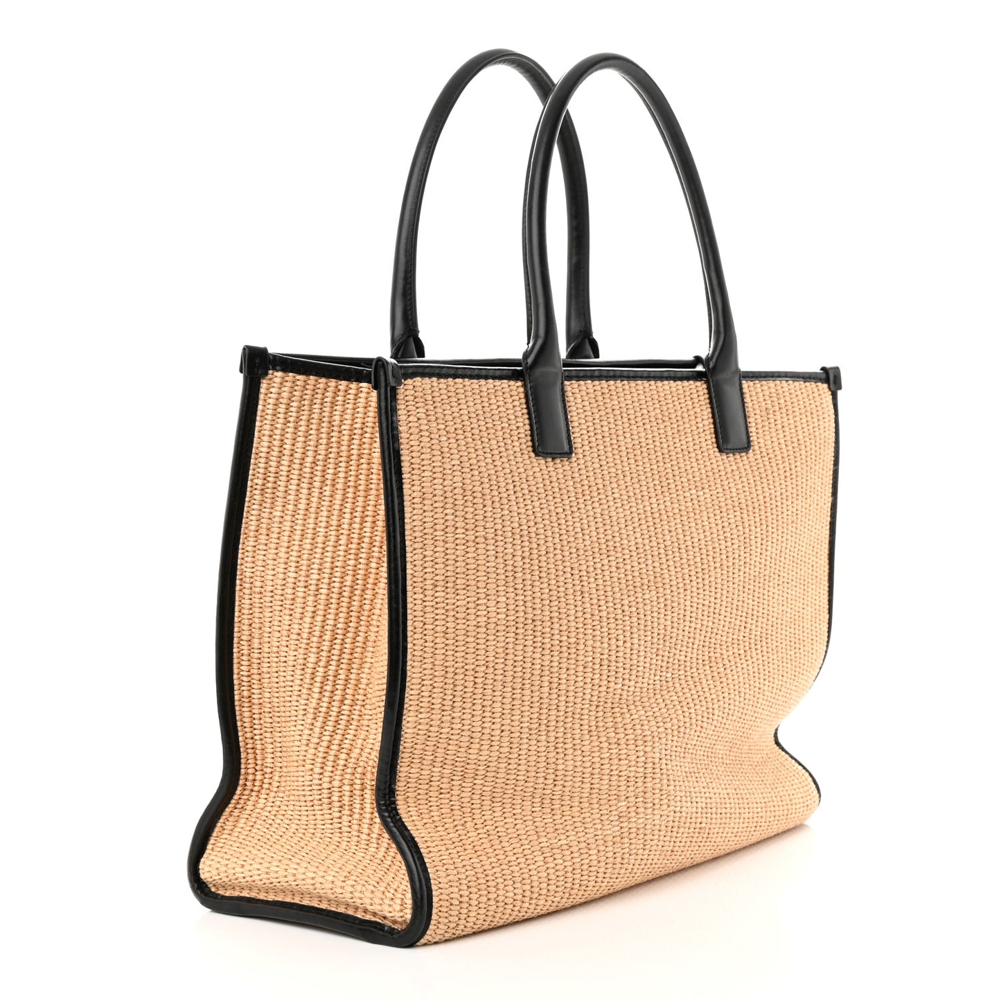 Raffia Studded La Medusa Large Tote Beige