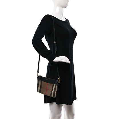 Burberry House Check Derby Peyton Crossbody Clutch Bag Black 2 of 9