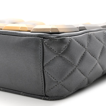 Chanel Metallic Lambskin Plexiglass Evening Art Camera Case Silver 10 of 17