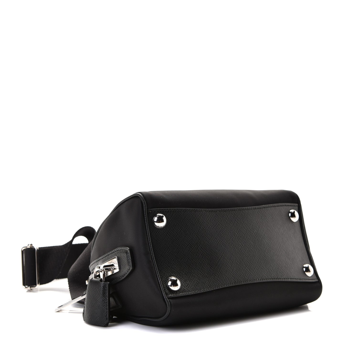 Nylon Saffiano Re-Edition 2005 Top Handle Crossbody Bag Black