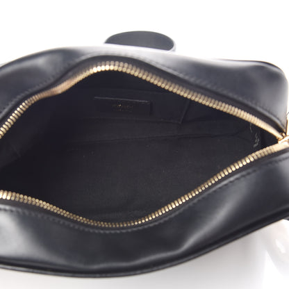 Fendi Glazed Fabric Vitello Century F is Fendi FF 1974 Stamp Patch Camera Case Mogano Panna Black 5 of 10