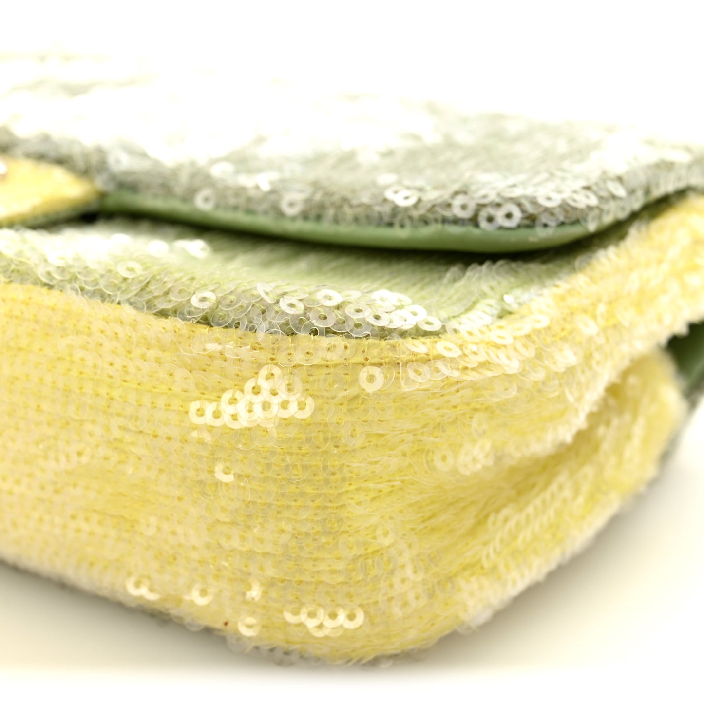 Sequin Mini Waterfall Flap Green Light Green Yellow