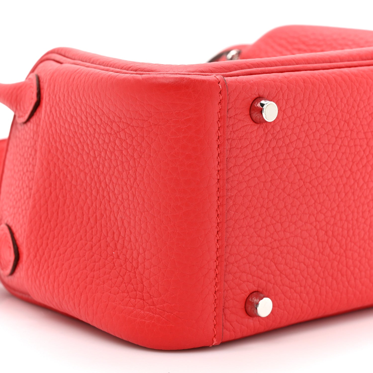 Hermes Taurillon Clemence Mini Lindy 20 Rouge Radieux 10 of 11