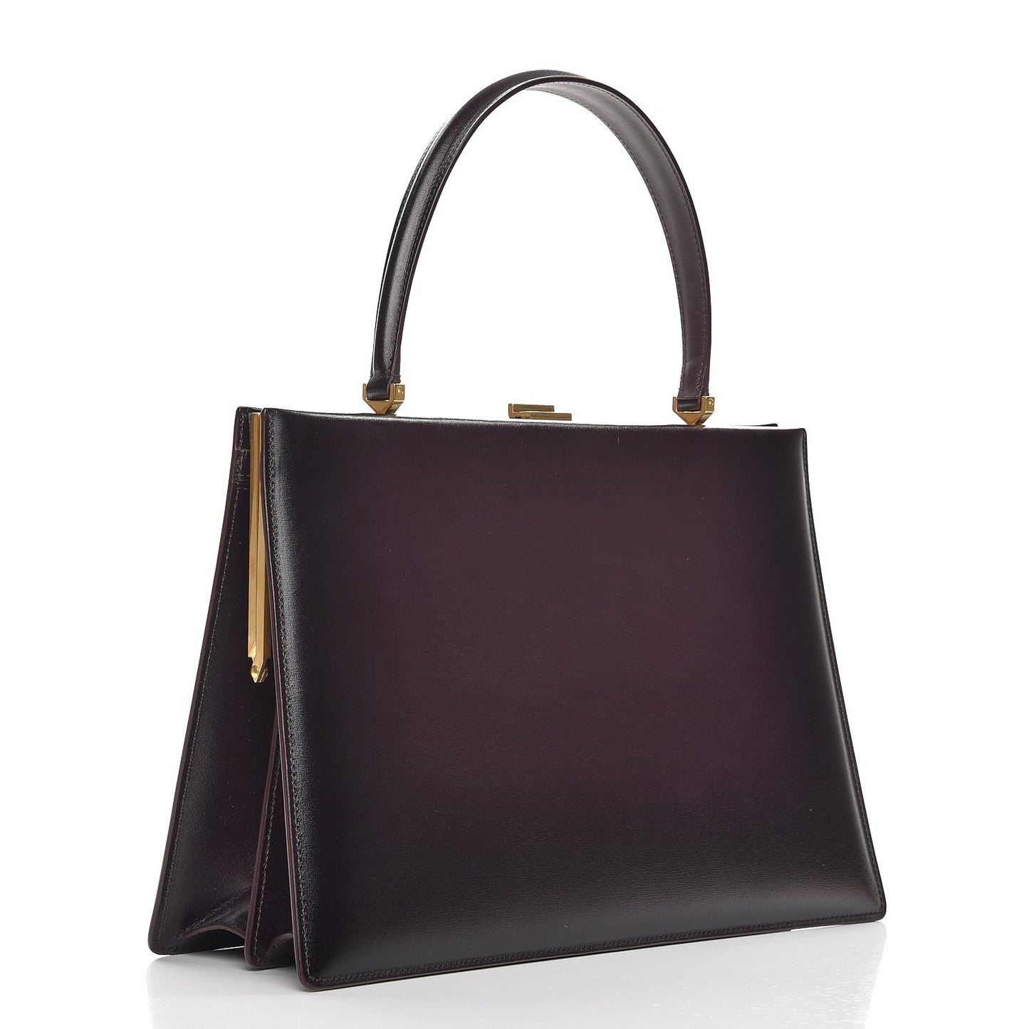 Patina Box Calfskin Medium Clasp Bag Velvet