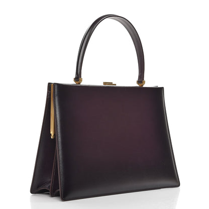 Celine Patina Box Calfskin Medium Clasp Bag Velvet 3 of 7