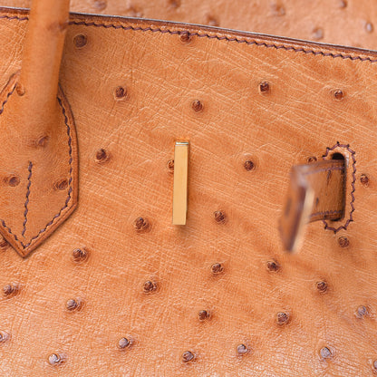 Hermes Ostrich Birkin 35 Gold 13 of 38