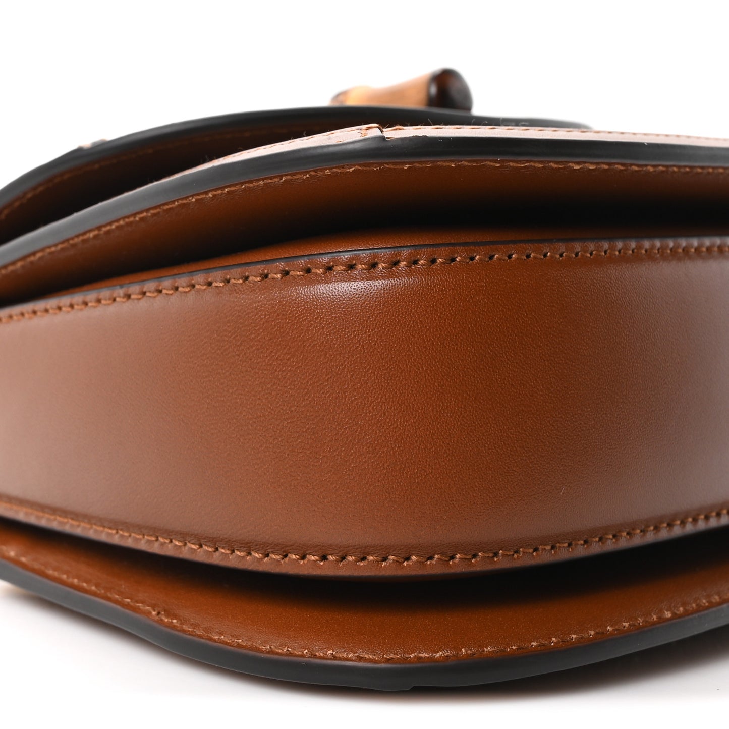 New Canvas Charisma Calfskin Crystal GG Monogram Small Bamboo 1947 Top Handle Bag Camel Ebony