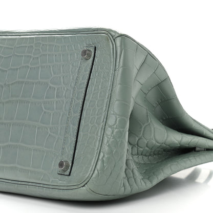 Hermes Matte Alligator Birkin 35 Ciel 10 of 16