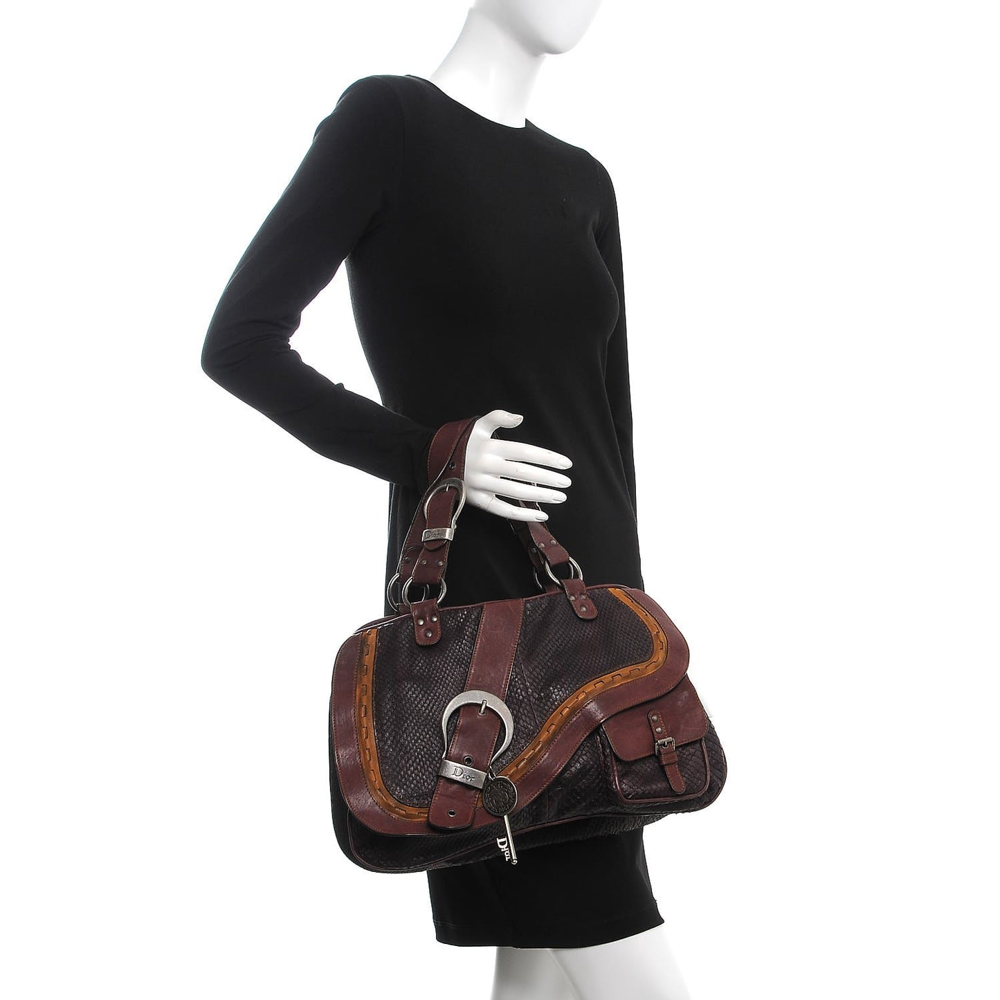 Python Calfskin Large Gaucho Red