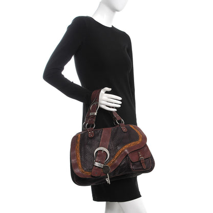 Christian Dior Python Calfskin Large Gaucho Red 2 of 7
