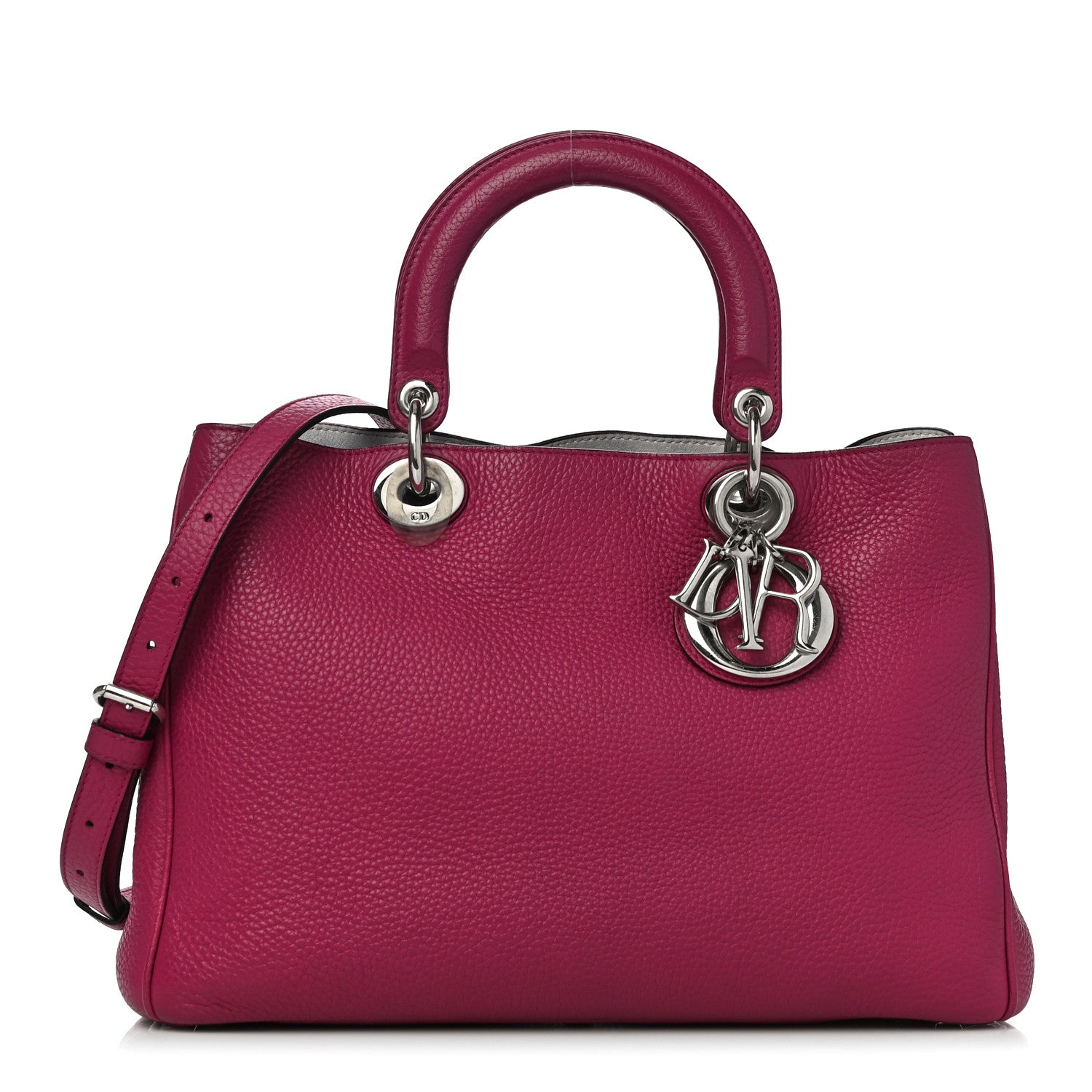 Christian Dior Bullcalf Medium Diorissimo Tote Toxic Purple 2 of 12