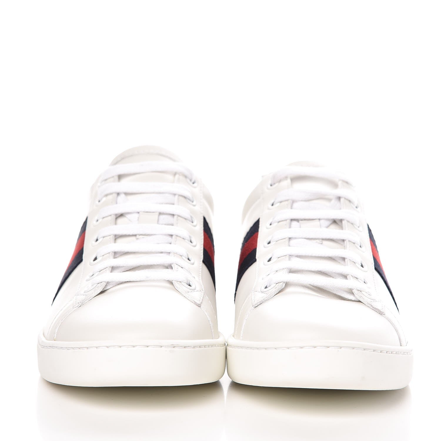 Gucci Calfskin Ayers Web Ace Sneakers 38 White Blue 2 of 9