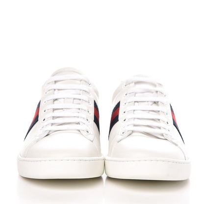 Gucci Calfskin Ayers Web Ace Sneakers 38 White Blue 2 of 9