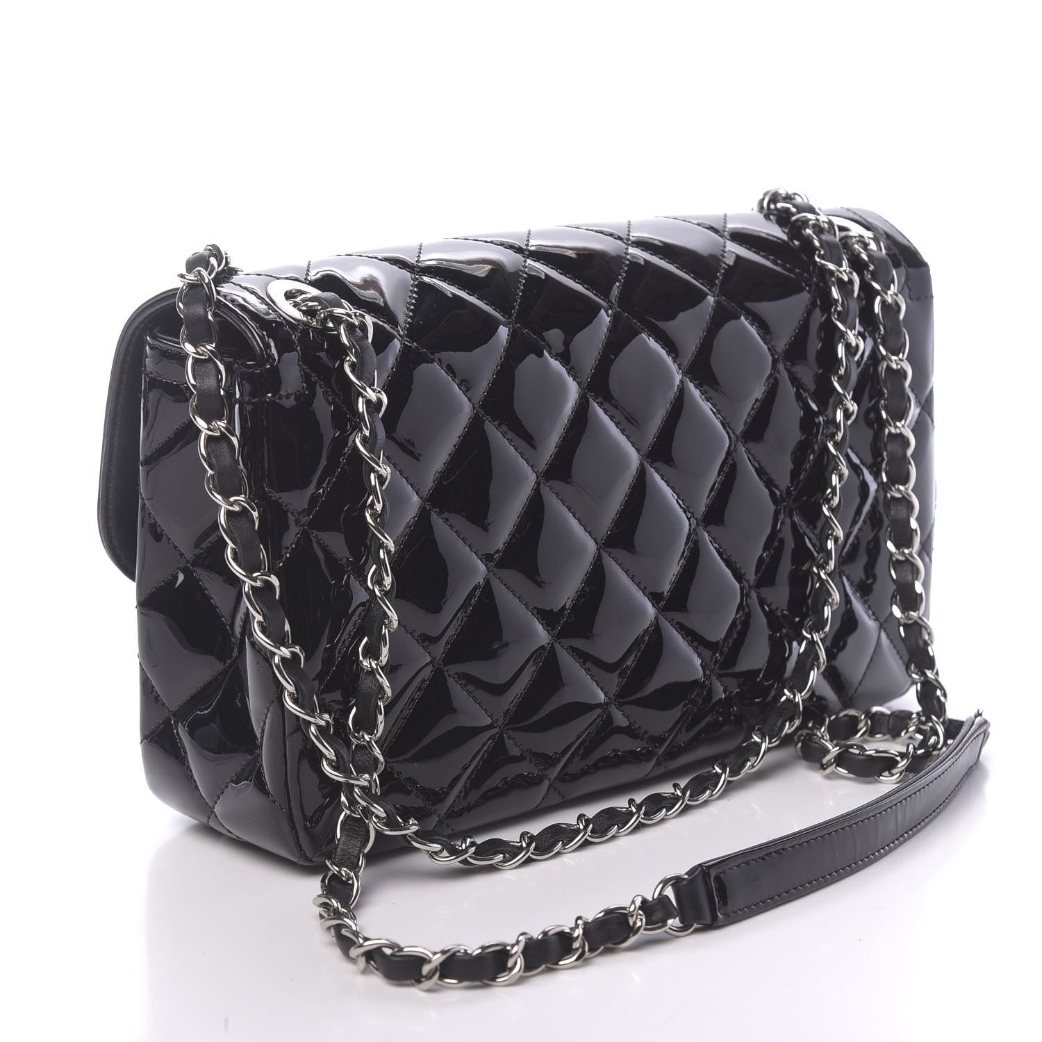 Chanel Patent Quilted Large Coco Shine Flap Black 4 of 12