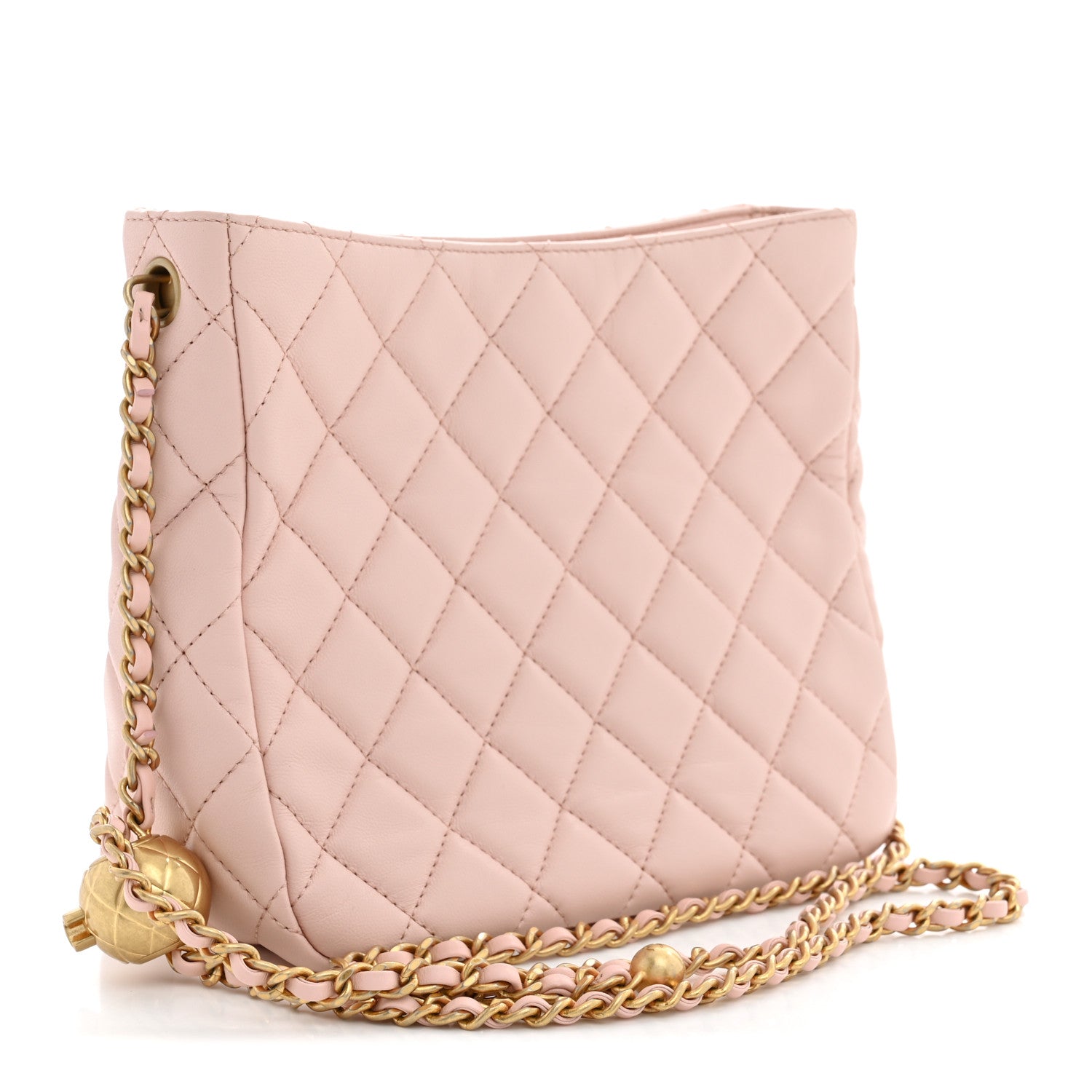 Chanel Lambskin Quilted Small Pearl Crush Hobo Light Pink 3 of 11