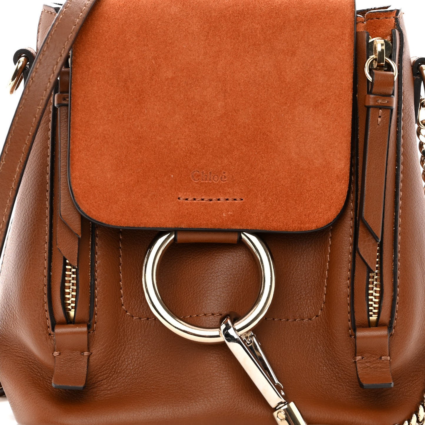 Suede Calfskin Mini Faye Backpack Tan