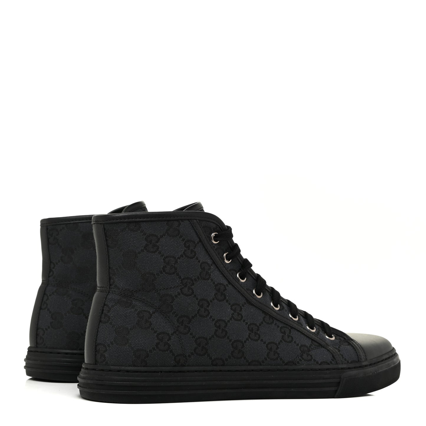 Monogram Mens High Top Sneakers Black