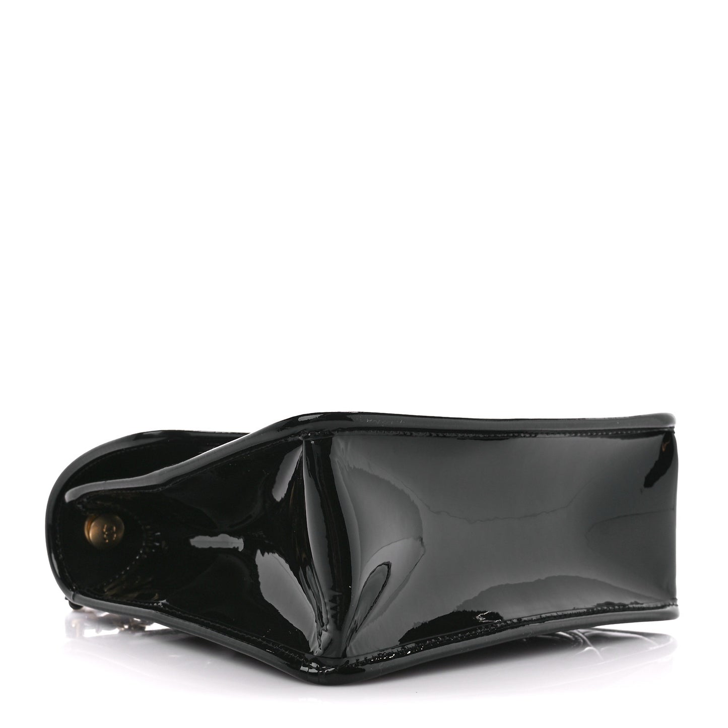 Patent Quilted Mini Graphic Catch Flap Black