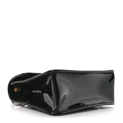 Chanel Patent Quilted Mini Graphic Catch Flap Black 4 of 13
