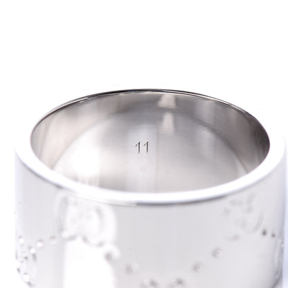 Gucci 18K White Gold 9mm Icon Band Ring 51 5.75 5 of 5