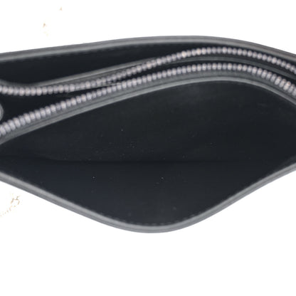 Christian Dior Calfskin Macrocannage Diamond Caro Zipped Pouch With Chain Black 7 of 13