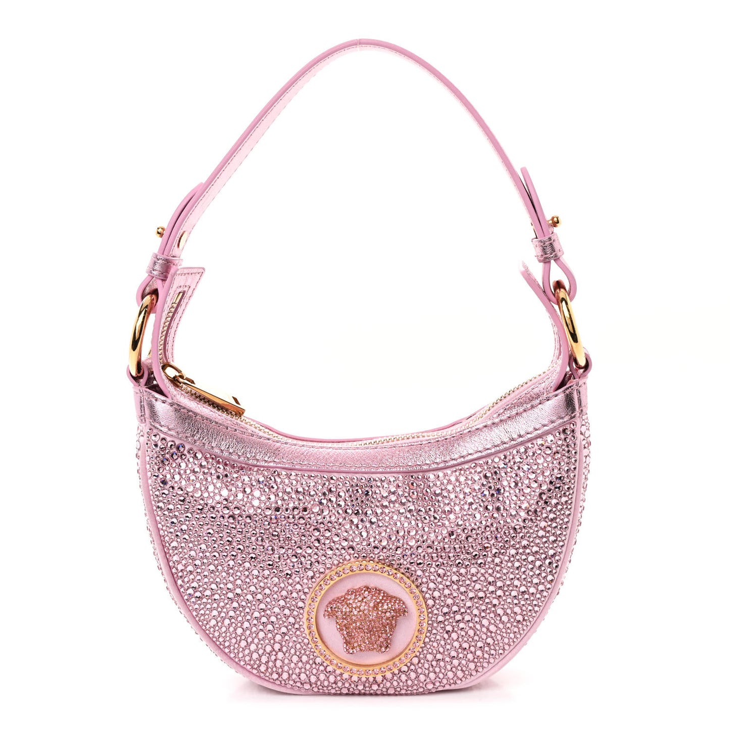X DUA LIPA Crystal Repeat Mini Hobo Pink