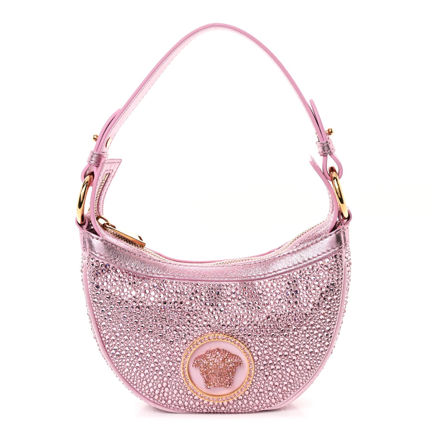 Versace X DUA LIPA Crystal Repeat Mini Hobo Pink 1 of 10