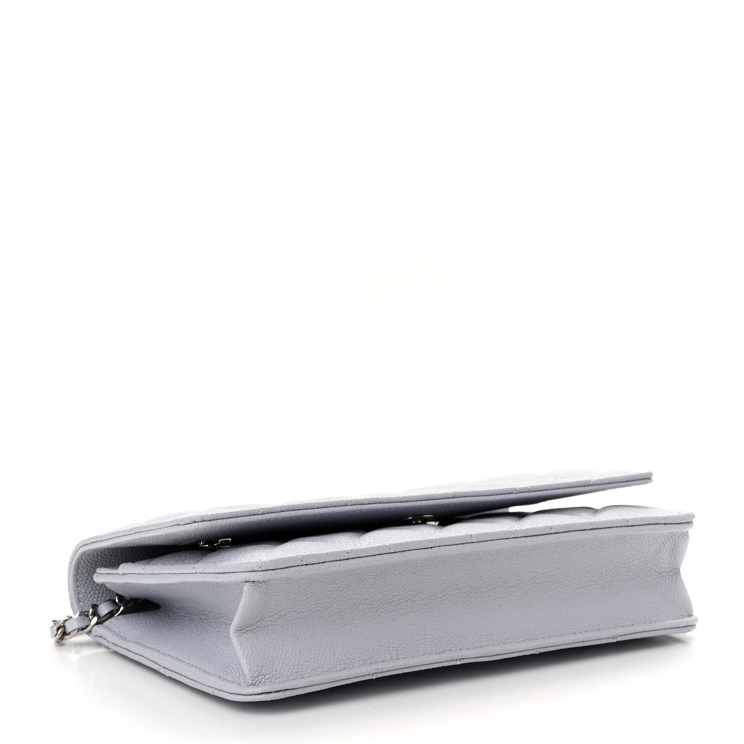 Chanel Caviar Quilted Wallet On Chain WOC Light Grey 4 of 12