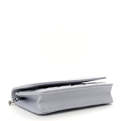 Chanel Caviar Quilted Wallet On Chain WOC Light Grey 4 of 12