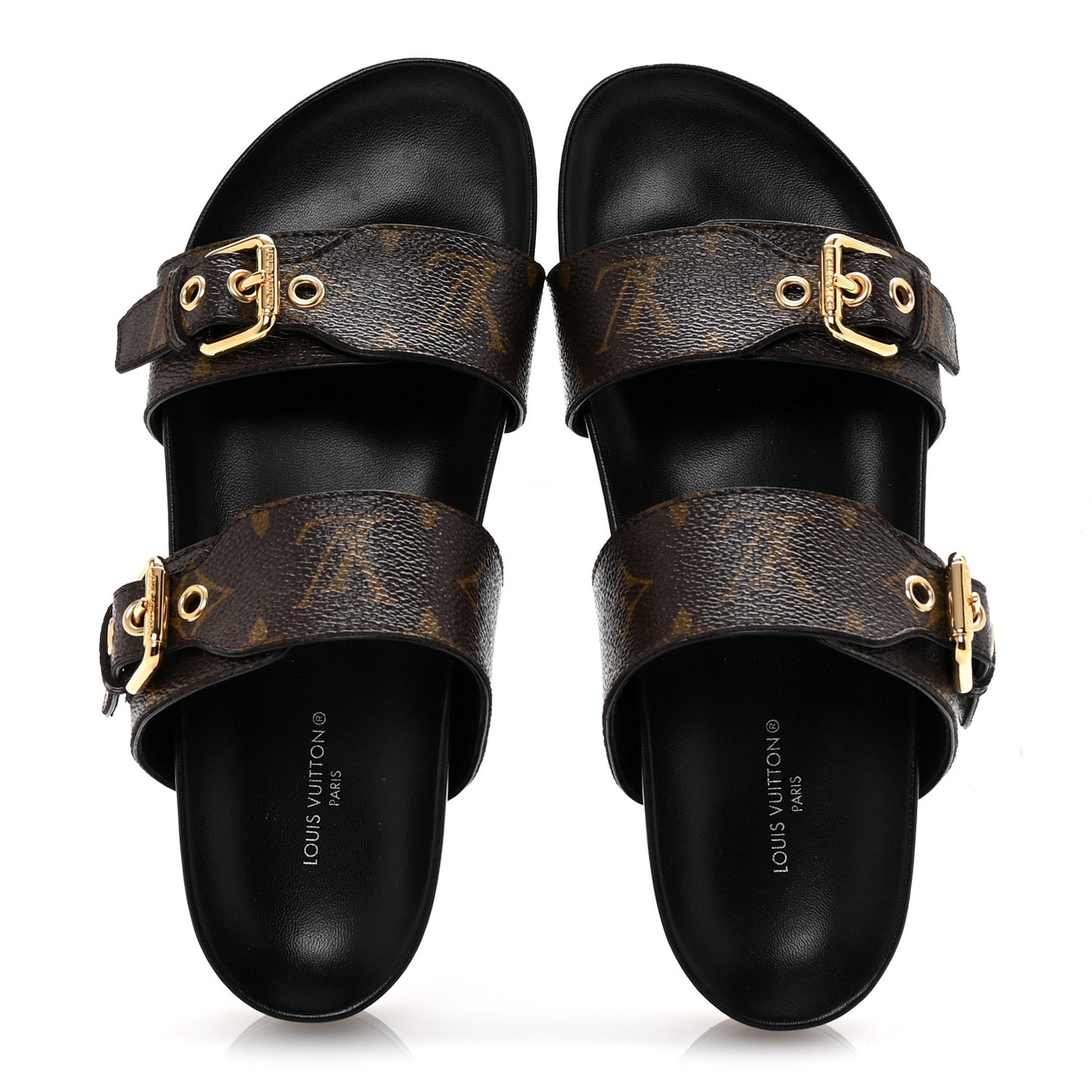 Monogram Bom Dia Mule Sandals 36.5 Black