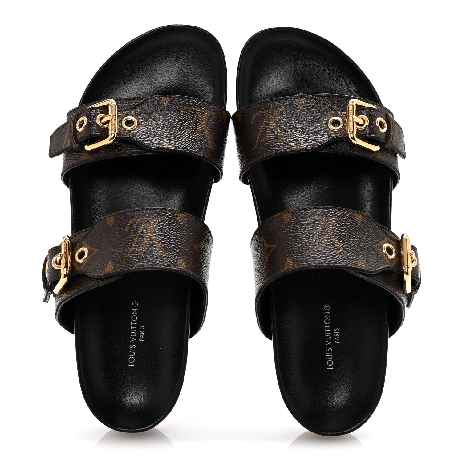Louis Vuitton Monogram Bom Dia Mule Sandals 36.5 Black 2 of 10
