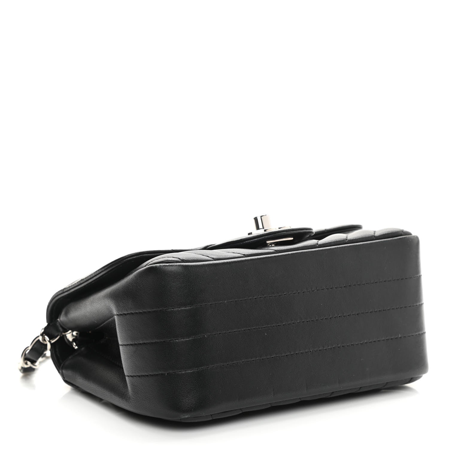 Chanel Lambskin Chevron Quilted Mini Square Flap Black 4 of 9