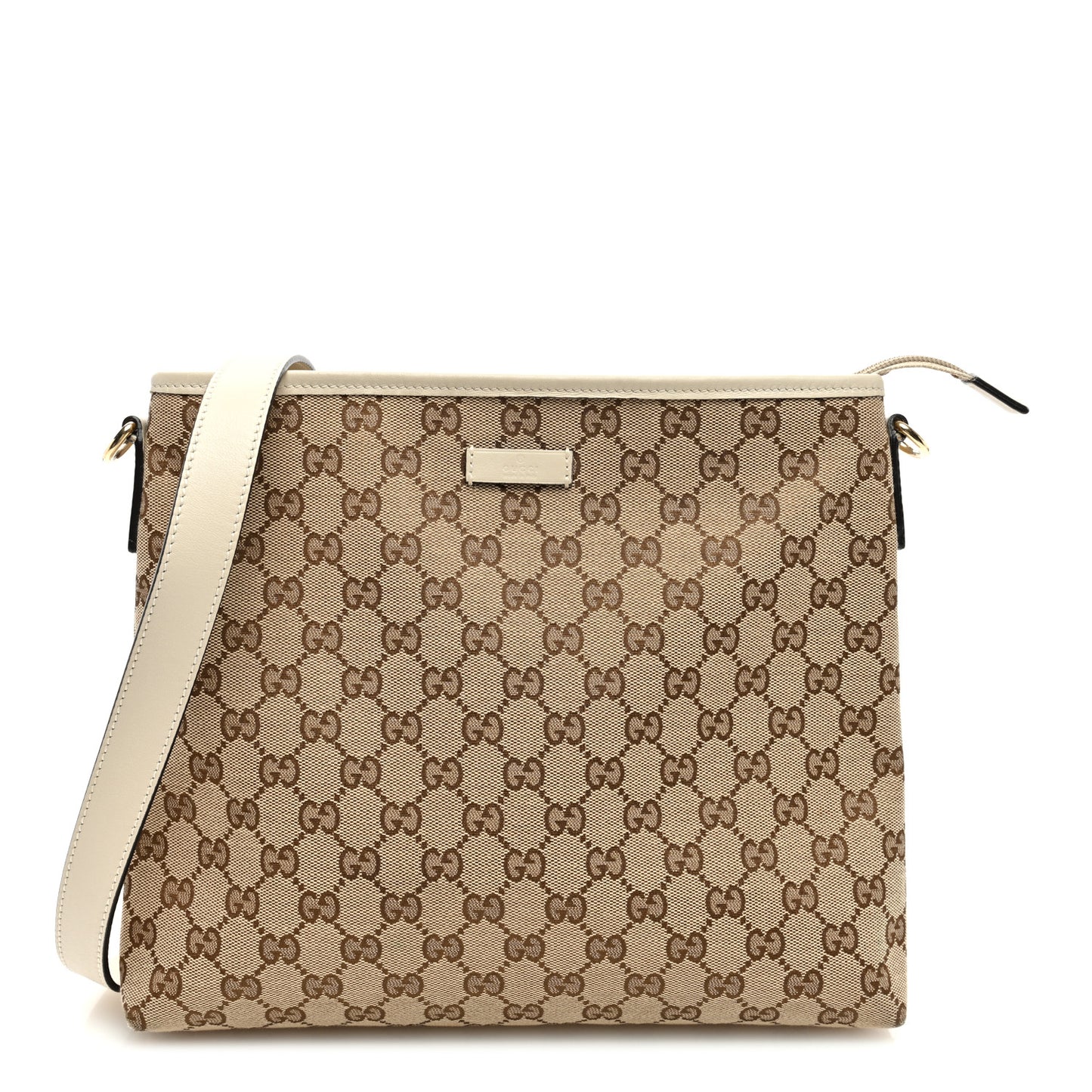 Monogram Medium Flat Messenger Bag Off White