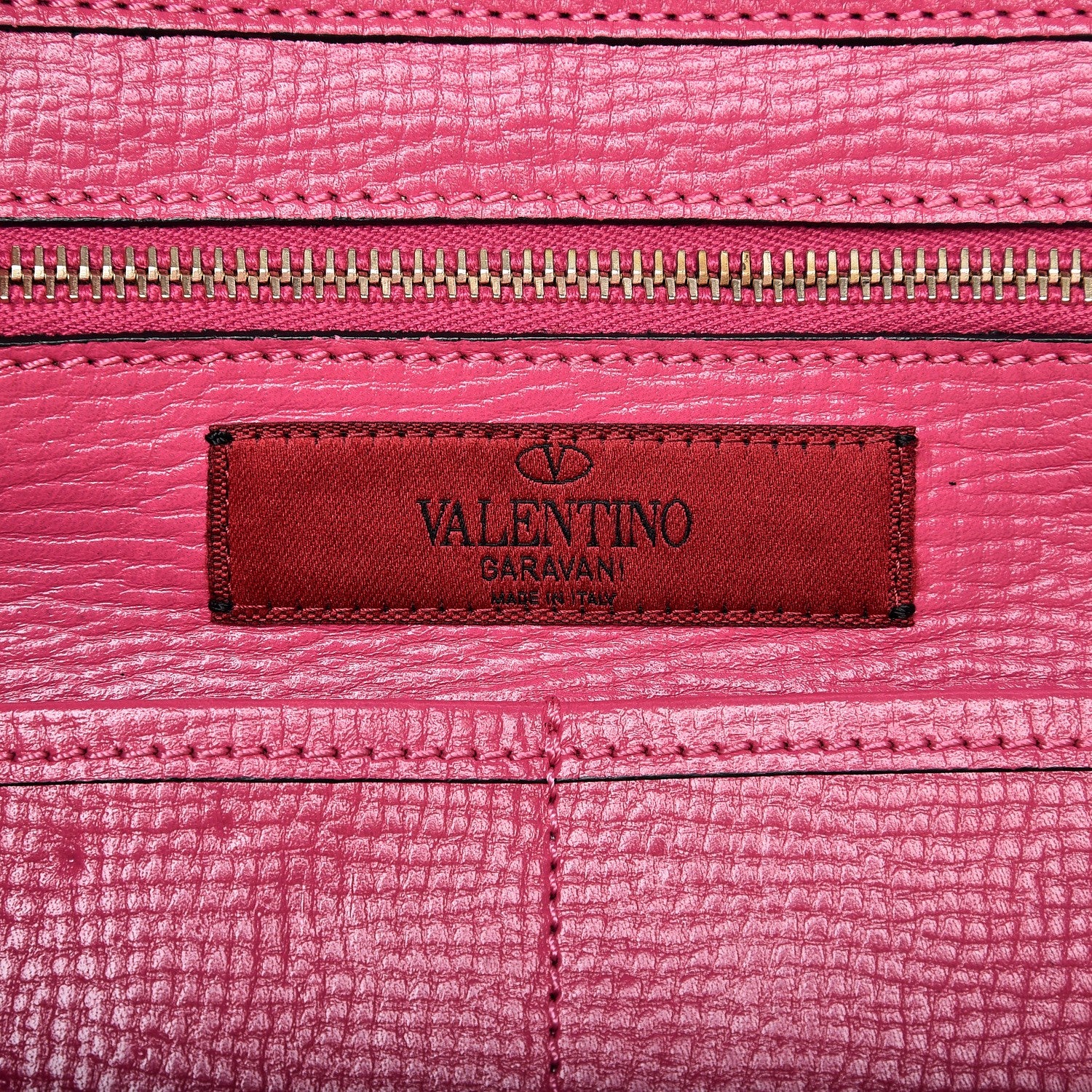 Valentino Garavani Textured Calfskin Medium Rockstud Tote Pop Fuxia 7 of 13