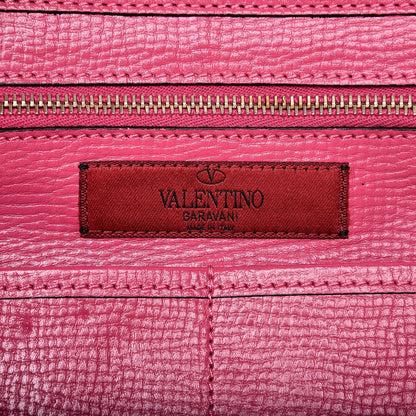 Valentino Garavani Textured Calfskin Medium Rockstud Tote Pop Fuxia 7 of 13