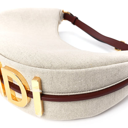 Fendi Canvas Vitello Grace Small Fendigraphy Hobo Bag Grezzo Ghianda 12 of 12