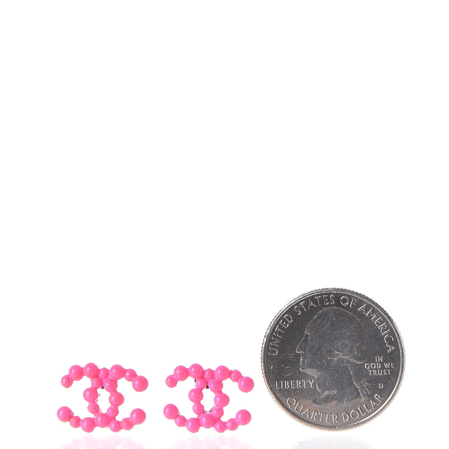 Chanel Resin Ruthenium CC Earrings Pink 2 of 7