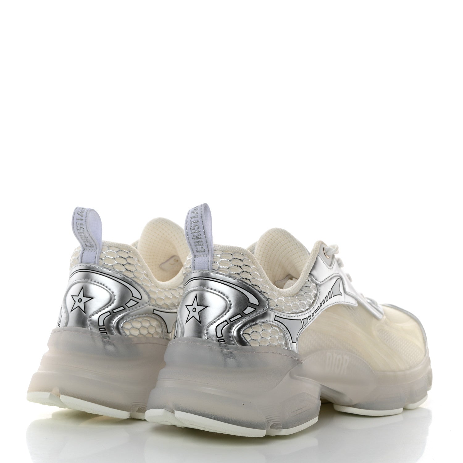 Christian Dior Matte Technical Fabric Mesh Dior Vibe Sneakers 39 White Silver 4 of 10