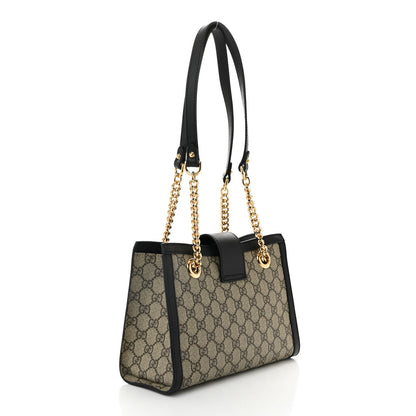 Gucci GG Supreme Monogram Small Padlock Tote Black 3 of 10