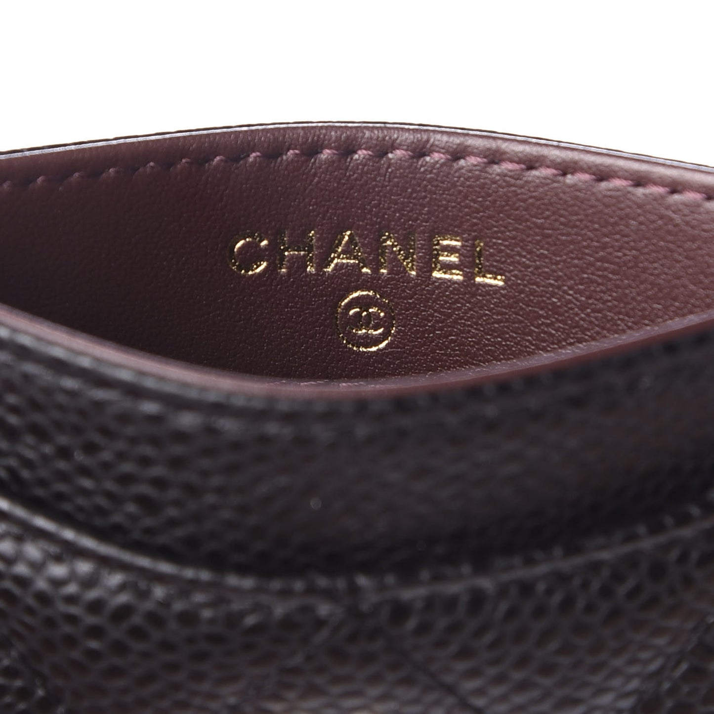 Caviar Quilted Card Holder Black