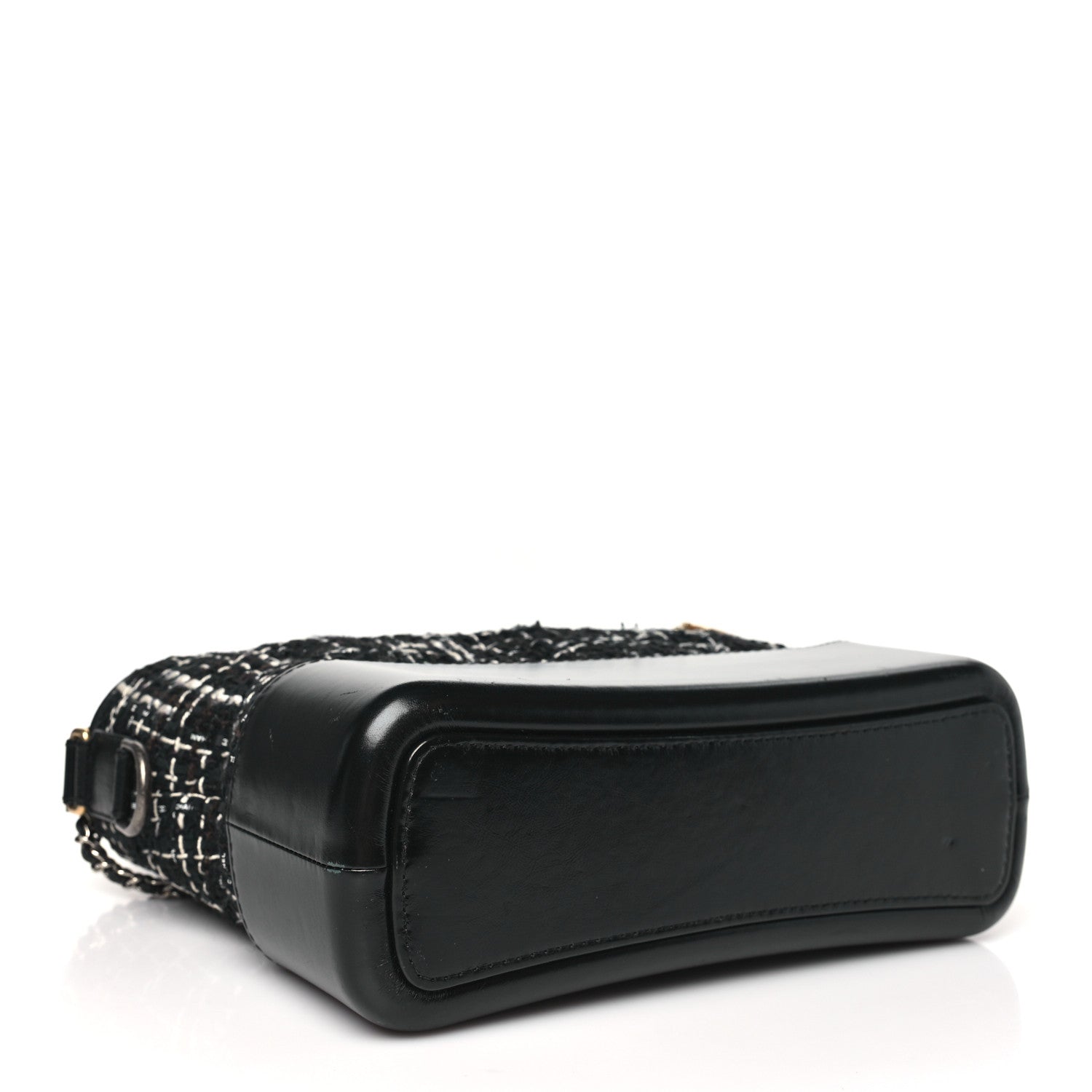 Chanel Tweed Calfskin Quilted Medium Gabrielle Hobo Black White 4 of 10