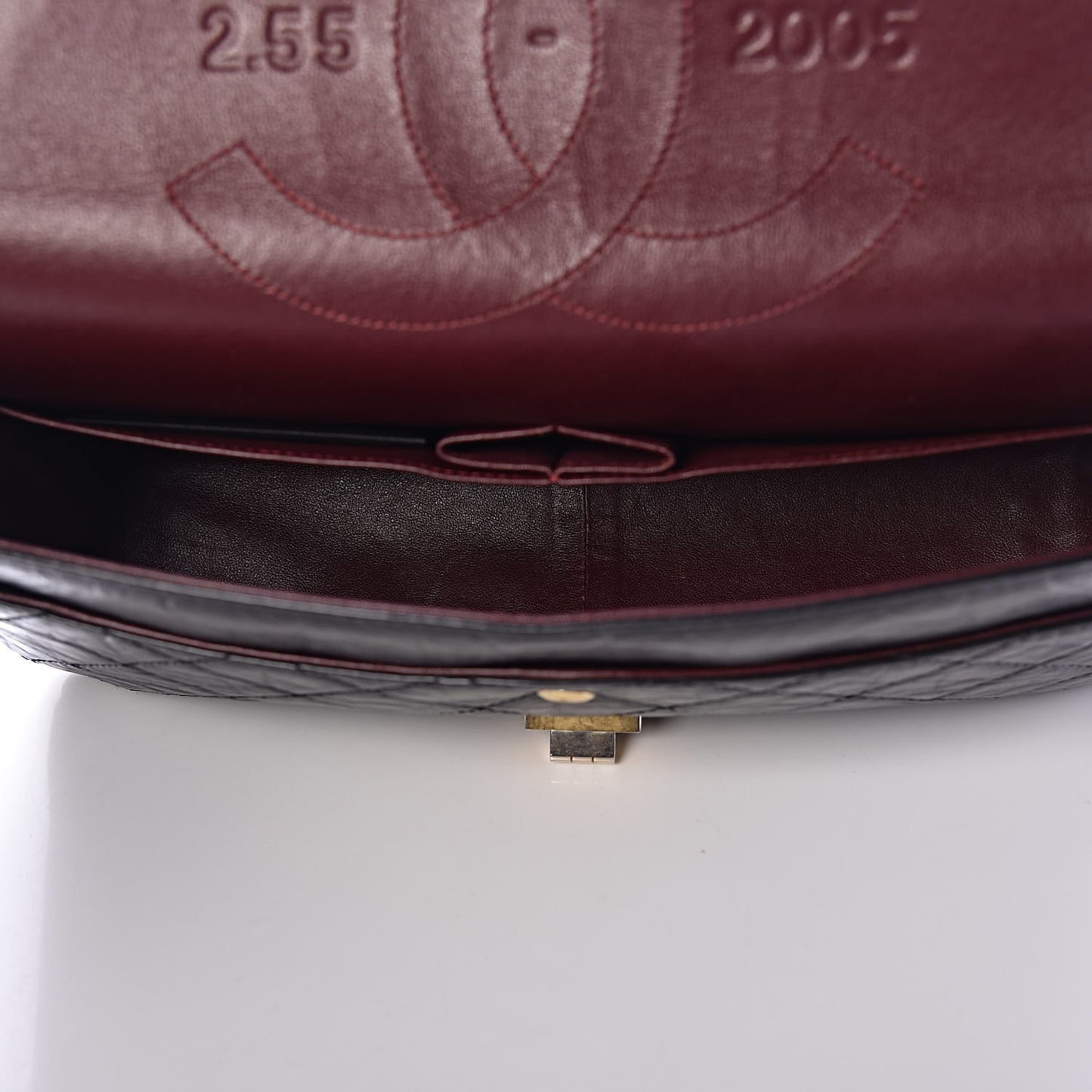 Aged Calfskin Quilted 50th Anniversary 2.55 Reissue 227 Flap Black