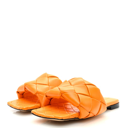 Bottega Veneta Nappa Maxi Intrecciato Lido Flat Sandals 36 Tangerine 3 of 7
