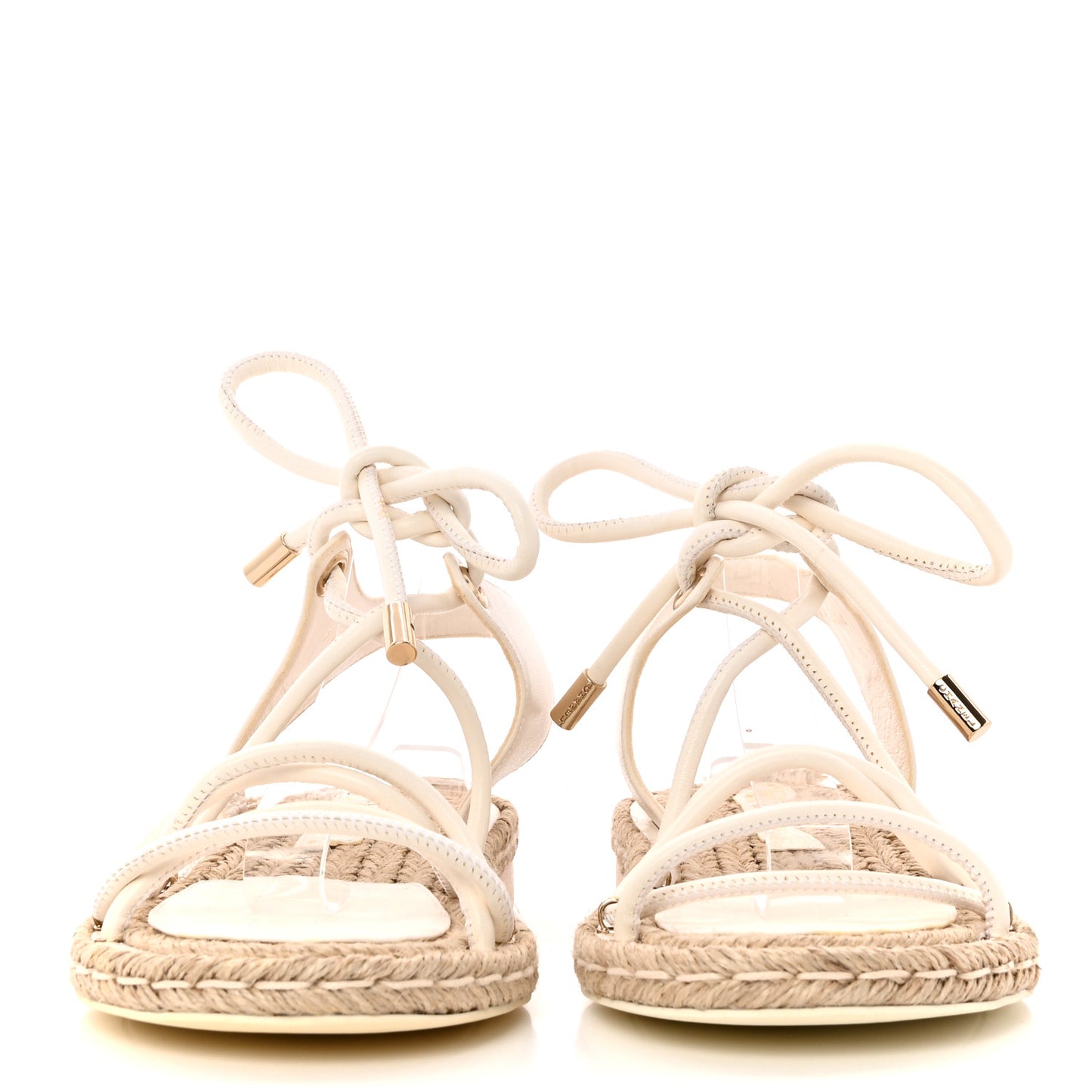 Lambskin Espadrille Sandals 36 White
