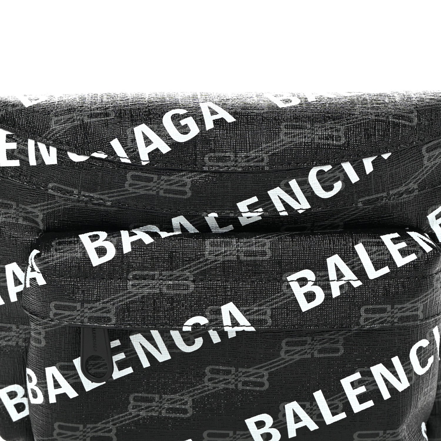 Balenciaga Coated Canvas BB Monogram Allover Logo Medium Signature Beltpack Black Grey White 8 of 10