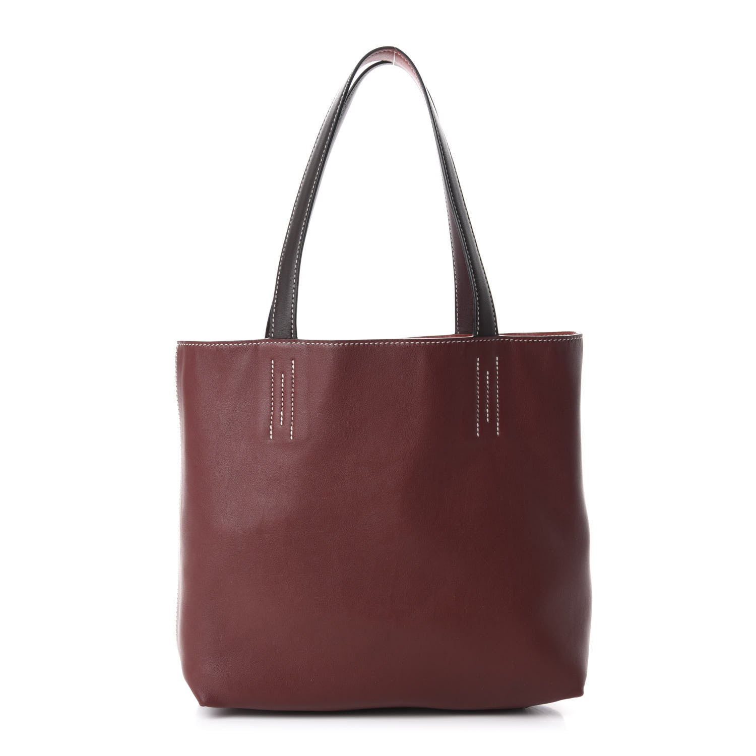 Hermes Veau Sikkim Swift Double Sens 30 Reversible Tote Ebene Rouge H Brique Prune 10 of 21