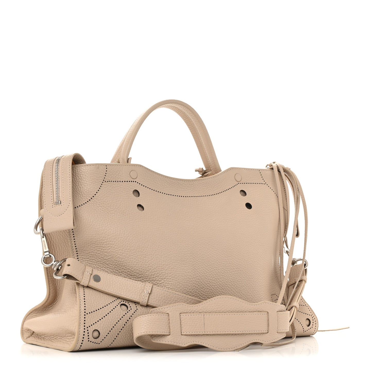 Veau Soyeux Perforated Blackout Hardware City Beige Poudre
