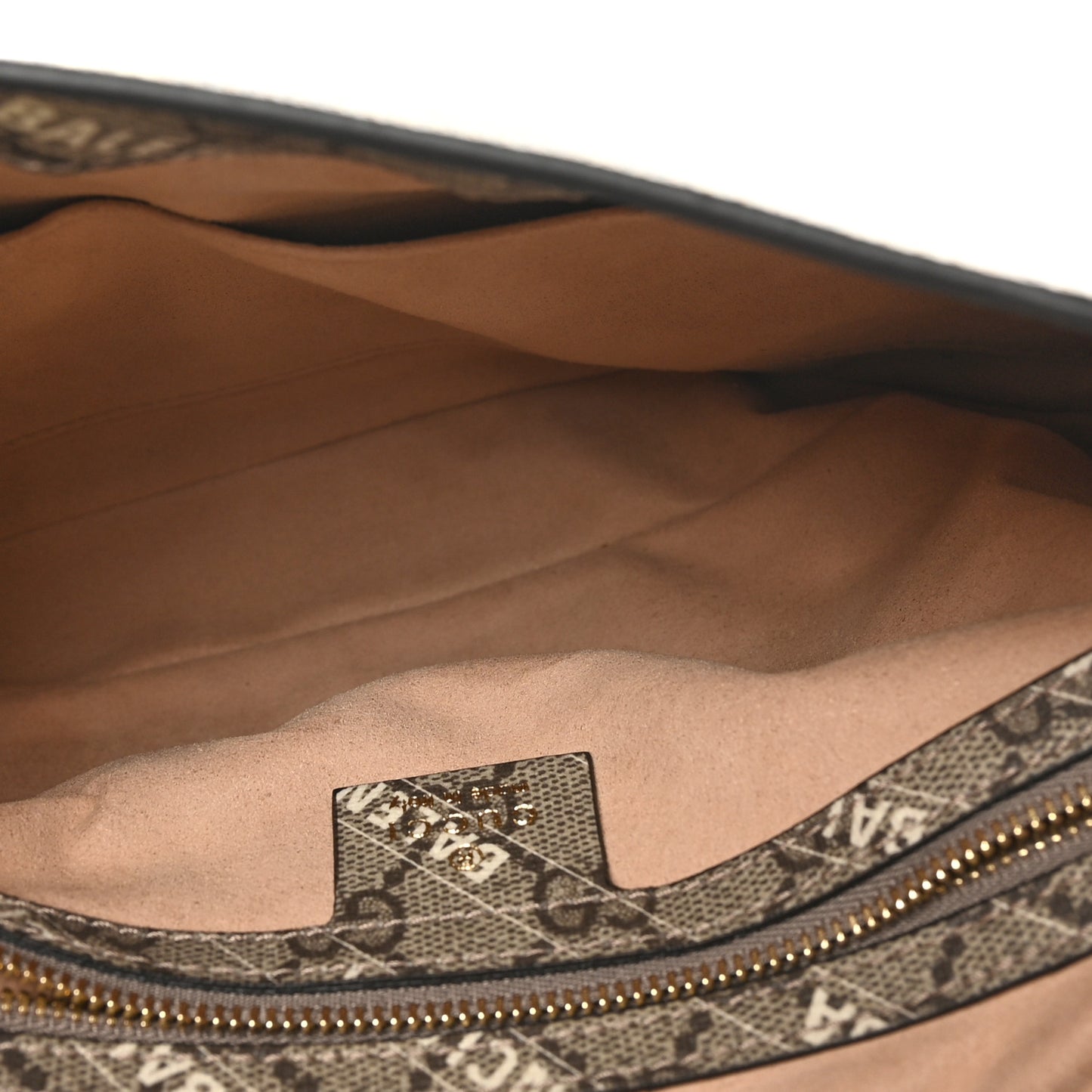 X BALENCIAGA GG Supreme Monogram Striped Logo Print Web Small Jackie 1961 Hobo Beige Ebony Mystic White