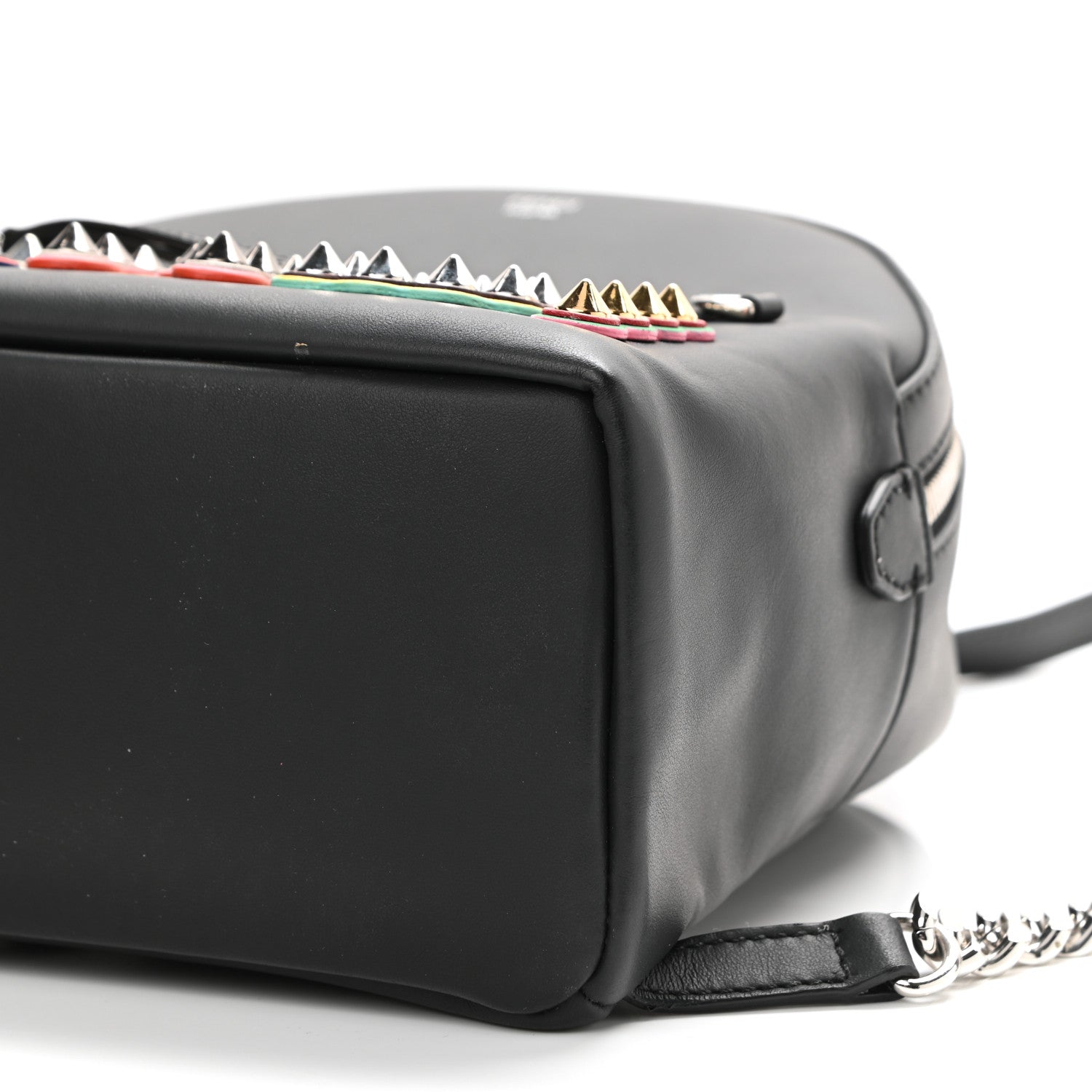 Fendi Vitello Century Fun Fair Metal Studded Mini Backpack Black Multicolor 11 of 11