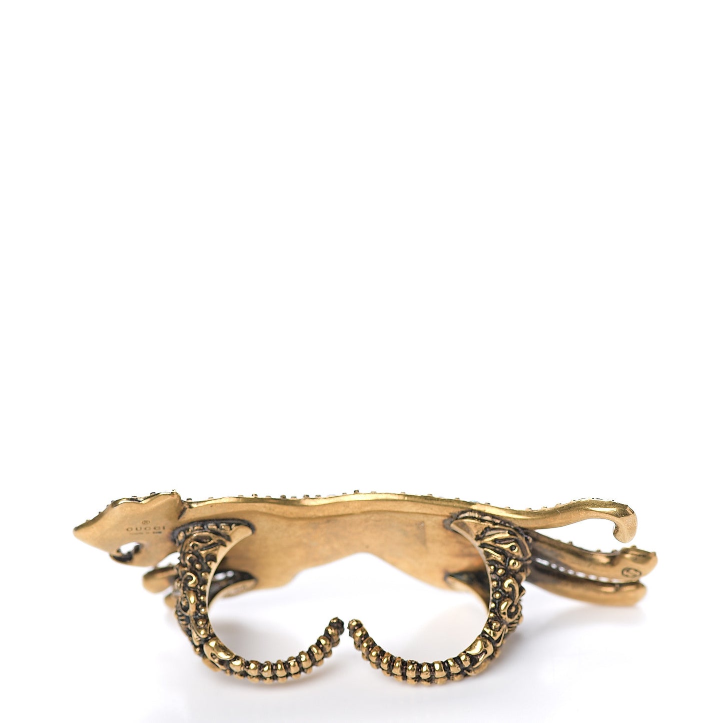 Crystal Tiger Multi-Finger Ring Multicolor